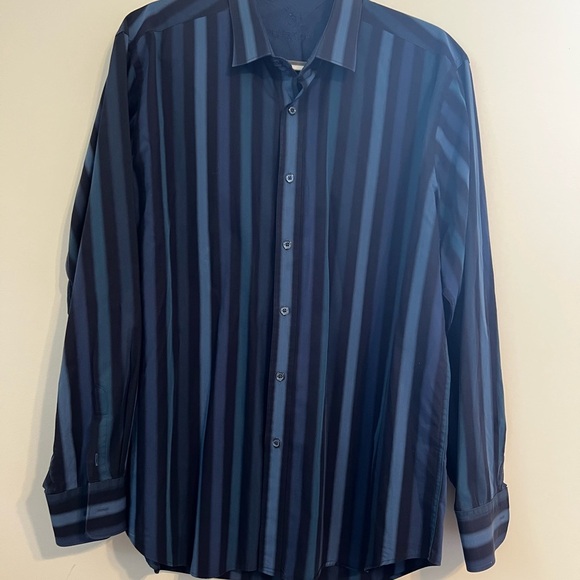 Bugatchi Other - Bugatchi Blue Casual Button Down Shirt with Stripes